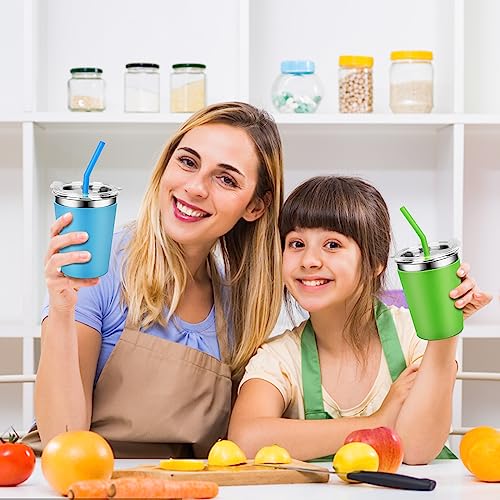 Yummy Sam 12oz Kids Stainless Steel Cups with Silicone Straws & Lids, Spill Proof Metal Tumblers for Adults, Unbreakable Toddle Cups with Full Wrapped Anti-Scald Sleeves for Hot and Cold Drinks.6Pack - color: 12oz with Silicone Straws, 6PCS