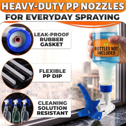 Spray Bottle Nozzle Replacement 12 Pack, Fits 8-32oz Bottles (Blue) | Replacement Trigger Sprayer Heads for Bottles; Fits 28-400 Thread, Trim-to-Fit Tube; for Cleaning, Garden & Pet Carefor - color: 12 Pcs Blue