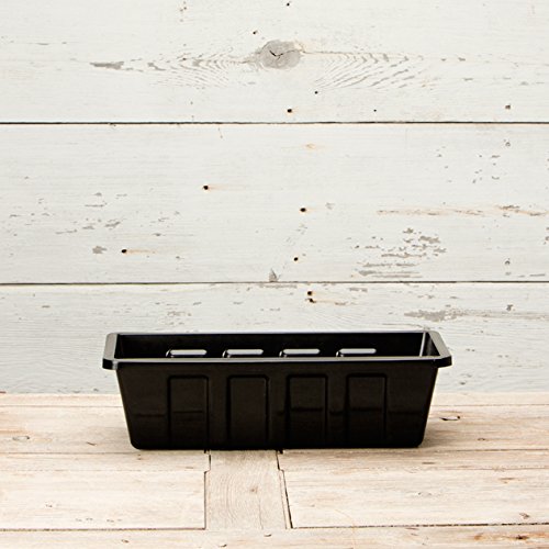 Root & Vessel Poly-Pro Plastic Flower Box Planter, Black, 18-Inch - color: Black, size: 18-Inch