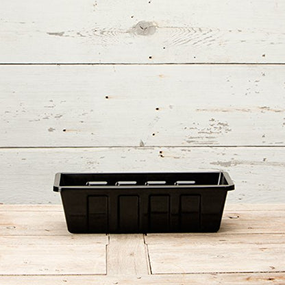Root & Vessel Poly-Pro Plastic Flower Box Planter, Black, 18-Inch - color: Black, size: 18-Inch