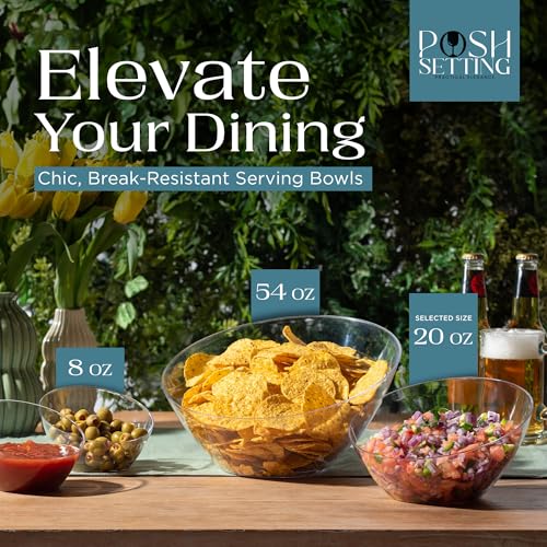 5 Pack Clear Angled Plastic Serving Bowl Disposable for Party Table 20oz | Angled Bowl Design. Chip, Candy, Salad & Fruit Use. Disposable Party Tableware. Buffet & Wedding Serving. Clear Plastic. - color: Clear, size: Medium 20 OZ