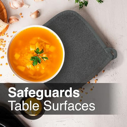RITZ Terry Potholder & Hot Pad: Unparalleled Heat Resistant, Durable 100% Cotton – Ergonomically Designed for Optimal Grip – Easy-Care Machine Washable – 4-Pack, Graphite - color: Graphite, size: 4-Pack
