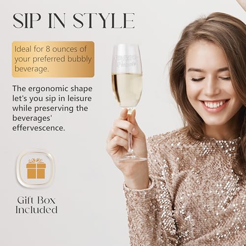 Boyfriend To Fiance & Girlfriend To Fiancee Champagne Flutes 8 Oz Set Of 2 | Engraved Champagne Glasses, His And Hers Set, Couples Present, Engagement Gift, Wedding Idea, Anniversary, Mr And Mrs