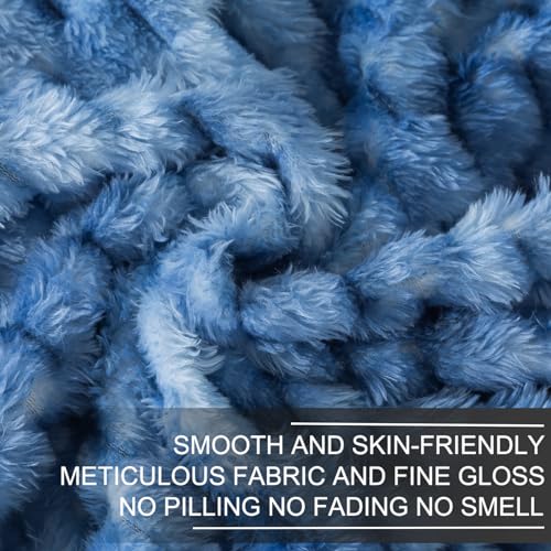 Richave Twin Size Blanket, Premium Lightweight Anti-Static 66x90 Inches 3D Clouds Stylish Jacquard Velvet Plush Bed Blanket for Twin XL Extra Long Bed, Tie-dye Stone Blue - color: Stone Blue, size: Twin (90-Inch-by-66-Inch)