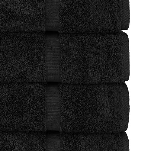 Chakir Turkish Linens | Hotel & Spa Quality 100% Cotton Premium Turkish Towels | Soft & Absorbent (6-Piece Hand Towels, Black) - color: Black