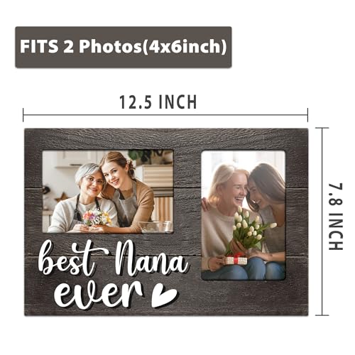 Nana Gifts, Mothers Day Nana Gift from Grandkids, 3D Photo Frame Hold 4x6 Inches Two Photos - Great Picture Frame Present for Grandparents Day Birthday - color: Nana