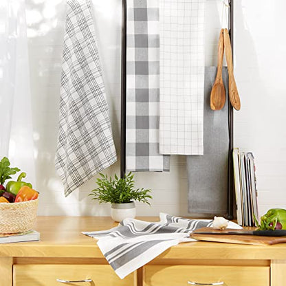 DII Basic Kitchen Large Cotton Dishtowel Set of 5, 18x28, Gray - color: Gray