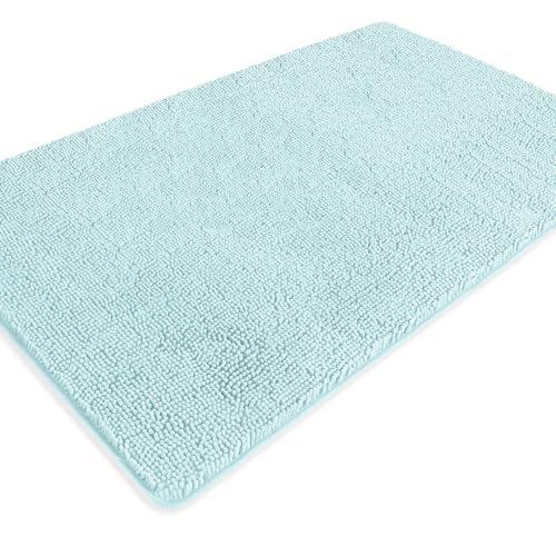 Bathroom Rugs 36 x 60 Inch – Extra Large Bath Mat | Absorbent and Washable Thick Chenille Bath Rugs Non-Slip Runner Rug for Bathroom, Shower, Tub(Aqua) - color: Aqua, size: 36" x 60"