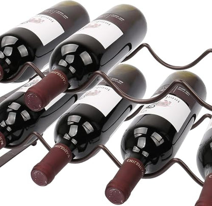 Carperipher Stackable Wine Rack Countertop, 8 Bottles 2 Tier Wine Cabinet Counter, Wine Rack Holder and Storage, Metal Wine Bottle Holder Freestanding for Cabinet - size: 2 Tier