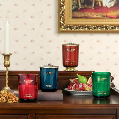 Jar Candles for Home Scented, Aromatherapy Candles Gifts for Women & Men, Natural Soy Candle, 8.4oz Traditional Style Fireside Wood & Glow - color: Fireside Wood & Glow