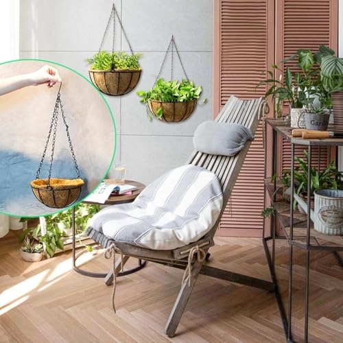 PCTC 3 Pack 23 inch Hanging Basket Chain,Hanging Plant Holder | Flower Pot Basket Chains 3 Point Replacement Chain Hangers with S Hooks for Planters, Bird Feeders, Lanterns & Garden - size: 23 inch