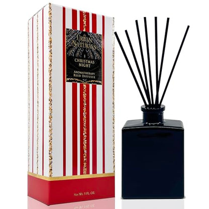 Reed Diffuser Set, Christmas Night - Bathroom Shelf Décor | Cinnamon spice, Almond, Clove, Cedarwood, Fresh Balsam and Fir needle - color: Christmas Night