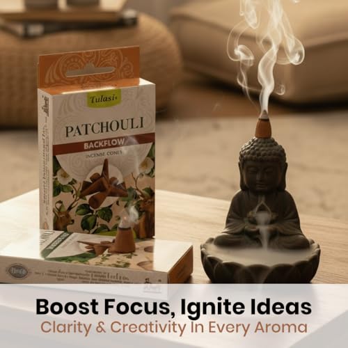 Backflow Incense Cones with Natural Oils, Scents Set of 12 Fragrances (120 Cones) Calming Home Aromatherapy, Yoga, Meditation, Relaxing, Mixed Scents with Natural Oils