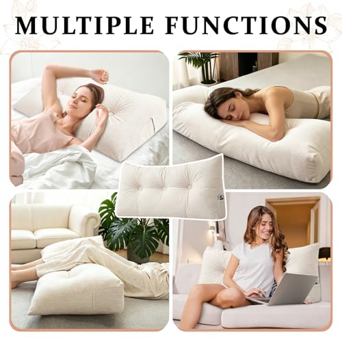 Triangular Headboard Wedge Pillow Full Dusty Blue Bed Headboard Pillow Wedge Gap Filler Triangle Back Cushion Lumbar Positioning Upholstered 47 * 4.7 * 15.7in - color: Dusty Blue, size: Full ：47in*4.7in*15.7in