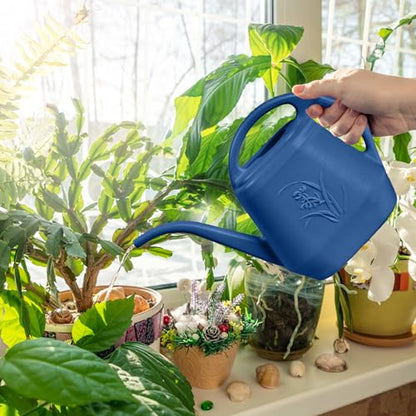 ZXJ Plant Watering Can - for Indoor and Outdoor Home Garden Plants - with Long Spout - Blue - 1/2 Gallon - color: Blue