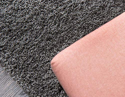 Unique Loom Solid Shag Collection Area Rug (2' x 3' 1" Rectangle, Graphite Gray) - color: Graphite Gray, size: 2' x 3'1" (Rectangular)