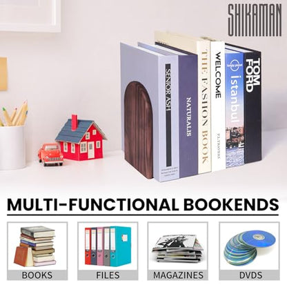 Book Ends,2 Pair Large Bookends Wood Book Ends Universal Economy Bookend (2, Large) - size: Large