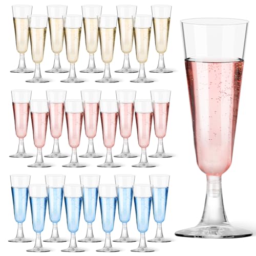 GuanQiao 200 Pack Plastic Champagne Flutes, 5.5 Oz Clear Disposable Plastic Champagne Glasses, Wine Glasses Cups for Wedding Celebration Birthday Party Wine Tasting New Years Eve Party Supplies - color: Clear, size: 200-Pack