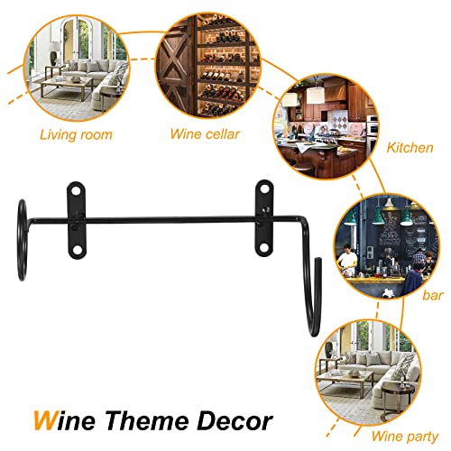 uxcell Spiral Wine Wall Holder 12 Pcs, Metal Wine Bottle Display Holder, Wine Bottles Display Wall Storage Shelf - for Home Kitchen Bar Wall Decor Black Left - style: Left Style