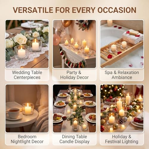 4 Pcs Clear Glass Tealight Candle Holders - Small Votive Candle Jars for Wedding Centerpieces Reception Table Decor Party Dinner