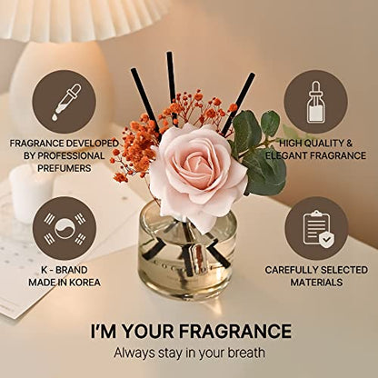 COCODOR Rose Flower Reed Diffuser/April Breeze/6.7oz(200ml)/1 Pack/Reed Diffuser, Reed Diffuser Set, Oil Diffuser & Reed Diffuser Sticks, Home Decor & Office Decor, Fragrance and Gifts - size: Rose/6.7Ounce/1Pack