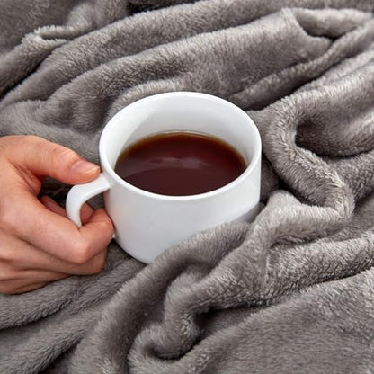 SLEEP ZONE Grey Fleece Blanket Super Soft Cozy Throw Flannel Blanket, Lightweight Comfy Fuzzy Blanket Plush Throw Blankets for Couch, Sofa, Bed, Camping, Travel, 90x90Inches - color: Grey, size: Full/Queen (90x90 inches)