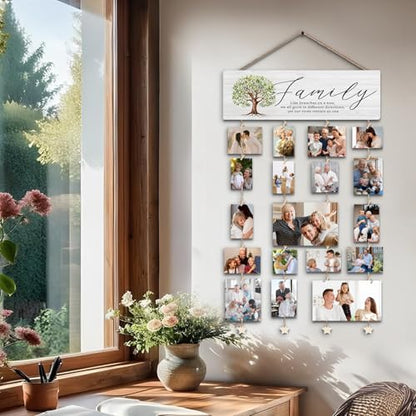 Family Tree Picture Frame Family Picture Frames Collage Photo | Hanging Display Picture Board, Like Branches on a Tree Yet our Roots Remain as one, Home Living Room Bedroom Wall Decor - color: Family Like Branches on a Tree Yet our Roots Remain as one