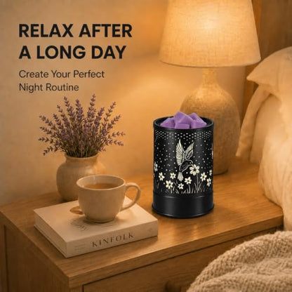 nawaza Wax Melts Warmer 2-in-1 Electric LED Burner Hummingbird | Scented metal wax warmer,hummingbird design,home decor,LED ambient fragrance burner - style: Hummingbird