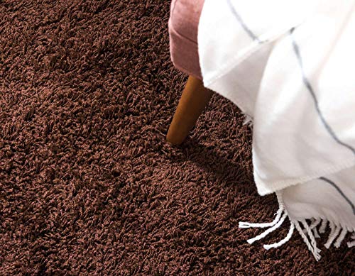 Unique Loom Solid Shag Collection Area Rug (2' x 3' 1" Rectangle, Chocolate Brown) - color: Chocolate Brown, size: 2' x 3'1" (Rectangular)
