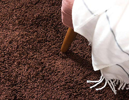 Unique Loom Solid Shag Collection Area Rug (2' x 3' 1" Rectangle, Chocolate Brown) - color: Chocolate Brown, size: 2' x 3'1" (Rectangular)