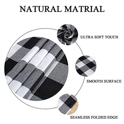 ShinyBeauty Checked Tablecloth Rectangle 54x80-Inch Black and White Buffalo Plaid Tablecloth Washable Check Table Cover Gingham Tablecloths for Dining Room Rustic Table Linen Christmas - color: Black & White, size: 80" x 54" (Rectangular)