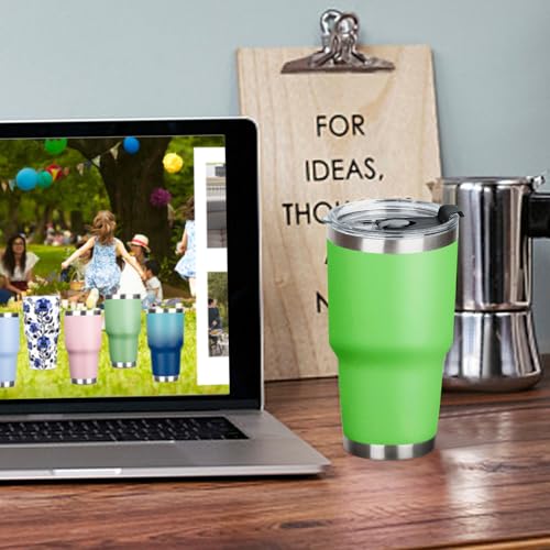 30 oz Tumbler with Lids and Straws Double Wall Vacuum Insulated Tumbler Cup,Stainless Steel Leak-proof Thermal Tumbler Travel Coffee Mug for Cold and Hot Drinks,Avocado Green - color: Avocado Green, size: 30 Ounces