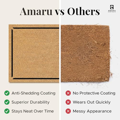 Coir Welcome Mat, Non-Slip, Welcome Classic 2, 17x29 in | 100% Natural Coir, Anti-Shedding, Durable PVC Backing, Traps Dirt and Mud, Indoor and Outdoor Entryway, Easy to Clean - color: Welcome Classic 2