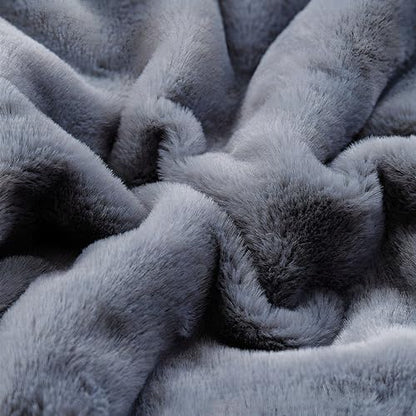 Soft Faux Fur Throw Blanket 50''x60'' Solid Reversible Shaggy Blanket Plush Thick Fluffy Blankets Throws for Bed, Couch, Sofa, Office, Camping Dark Grey - color: D-dark Grey, size: 50''x60''