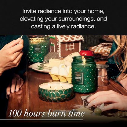 Voluspa Noble Fir Garland, Large Candle Jar, 18oz, Coconut Wax Blend, Scented Candles for Home, 100 Hour Burn Time, Poured in the USA - color: 16 - Noble Fir Garland