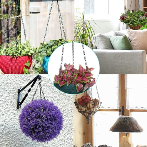 Plant Hanging Chains 5Pcs Black Hanging Basket Chain with Hooks 3 Point 16Inch Flower Plant Pot Replacement Chain Hangers for Bird Feeders,Planters,Lanterns and Ornaments