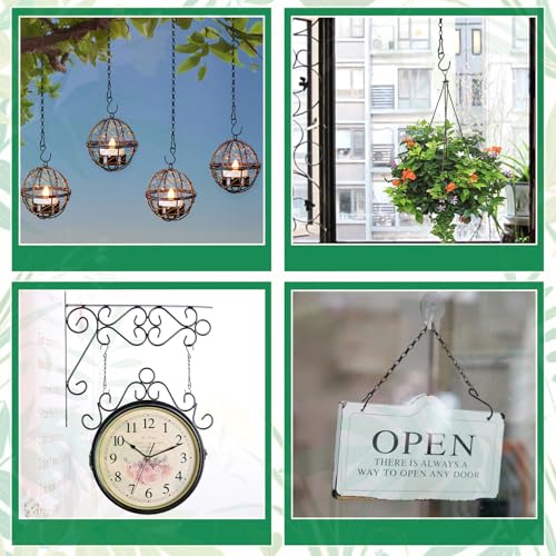 Benvo Hanging Plant Chains Flower Pot Hangers with Clips and Hooks 3 Point Replacement Chain Holders for Baskets Bird Feeders Planters and Other Ornaments (24.8 inch Long) - size: 24.8 inch Long