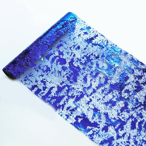Snowkingdom Royal Blue Table Runner, Sequin Glitter Metallic Foil Mesh Runner Roll 11 Inch x 49 Feet Centerpieces Table Decorations for Party Birthday Wedding Graduation Christmas - color: Blue, size: 49FT