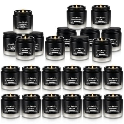 YOROXRG 24 Pack Scented Candles with Added Natural Essential Oils, 3.5oz, Suitable for Various Festivals, Parties, Yoga, and Home Scened - color: 24 Whtie&Black