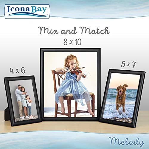 8x10 (20x25 cm) Picture Frames (Ink Black, 4 Pack), Contemporary Photo Frames, Melody Collection Picture Frame Set - color: Ink Black