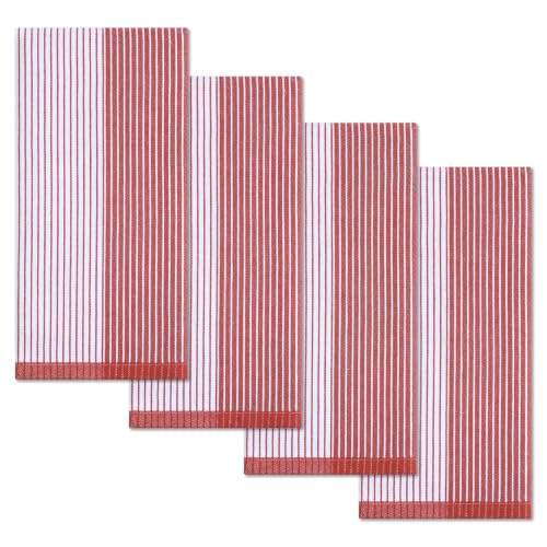 Homaxy Premium 100% Cotton Kitchen Towels 18"x28", 4 Pack, Red | Large Kitchen Hand Towels, Soft and Absorbent Tea Towel, Dish Towels with Hanging Loops - color: Red, size: 18 x 28 - 4 Pack