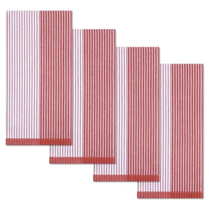 Homaxy Premium 100% Cotton Kitchen Towels 18"x28", 4 Pack, Red | Large Kitchen Hand Towels, Soft and Absorbent Tea Towel, Dish Towels with Hanging Loops - color: Red, size: 18 x 28 - 4 Pack