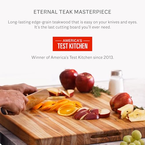 Teakhaus Carving Board with Juice Groove - Small (S) Teak Wood Cutting Board 14”L x 10”W x 1” Thick - Lightweight, Sustainably Harvested & FSC Certified - Knife Friendly with Beeswax Oil Finish - color: Cutting Board Only, size: Small (14 inch x 10 inch x