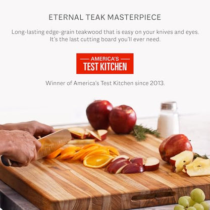 Teakhaus Carving Board with Juice Groove - Small (S) Teak Wood Cutting Board 14”L x 10”W x 1” Thick - Lightweight, Sustainably Harvested & FSC Certified - Knife Friendly with Beeswax Oil Finish - color: Cutting Board Only, size: Small (14 inch x 10 inch x