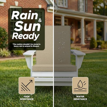Outdoor Chair Cushions 20x20, Water-Resistant & Fade-Resistant, Patio Furniture Lawn Dining Chair Seat Replacement with High Back, Ties Zipper, Removable Cover, Set of 2, Natural - color: Natural, size: 20" x 20" 2 Pack