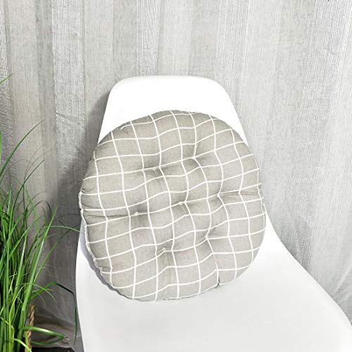 vctops Bohemian Soft Round Chair Pad Garden Patio Home Kitchen Office Seat Cushion Grid Grey Diameter 16" - color: Grid Grey, style: Diameter 16 Inch