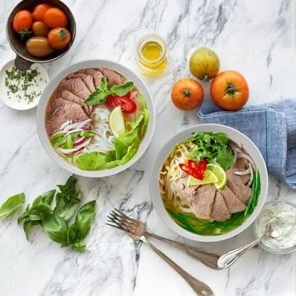 40 oz Large Soup, Ramen, Pho, Noodle, and Salad Bowl Set of 4, 7 in White Ceramic Bowls, Versatile & Microwave Safe - size: 7-inch, 40 Ounce