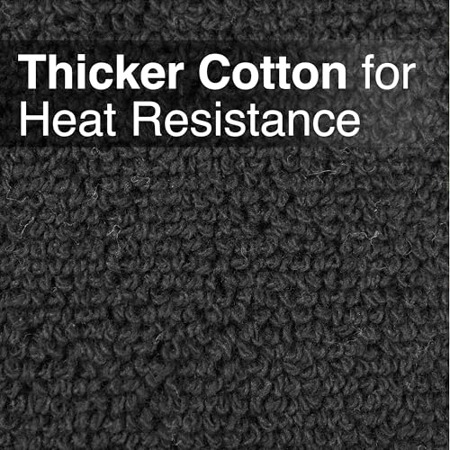 RITZ Terry Potholder & Hot Pad: Unparalleled Heat Resistant, Durable 100% Cotton – Ergonomically Designed for Optimal Grip – Easy-Care Machine Washable – 2-Pack, Black - color: Black, size: 2-Pack