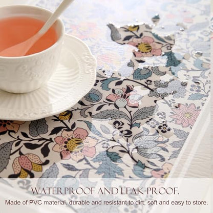 Vinyl Waterproof Placemats Set of 6 Rectangular,12"*17"-Hazel B | Wipeable Beautiful Print Place Mats,Stain Resistant,Heat Resistant,Everyday Meals,Kitchen,Dinning,Holiday,Decor - color: Hazel B