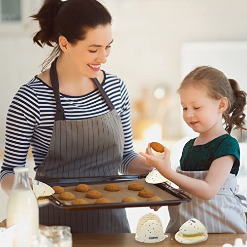 Thickened Mini Silicone Oven Mitts Heat Resistant as Hot Pot Holder, Baking Holder, Rubber Oven Gloves, Finger Pinch Grips, Potholder Mitts for Kitchen Cooking, 1 Pair, White Confetti - color: White Confetti